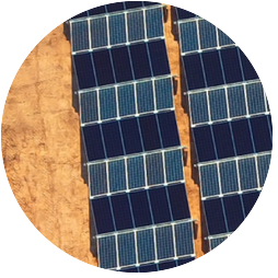 tech - aerial view of solar panels